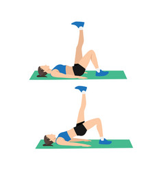 Woman Doing Single Leg Bridge Exerciseflat