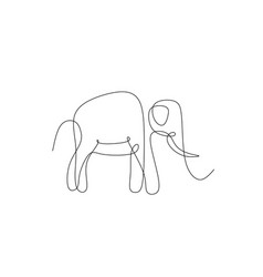 Continuous One Line Drawing Of An Elephant