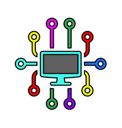 Connect Cyber Icon Colorful Graphics