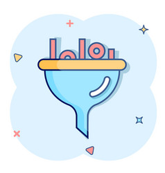 Filter Icon In Comic Style Funnel Cartoon