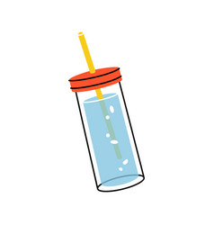 Glass Beaker With A Straw Icon Empty