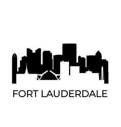 Fort Lauderdale Florida City Skyline Negative