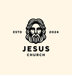 Head Jesus Christ Monoline Logo Design