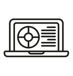 Laptop Digital Print Icon Outline Color