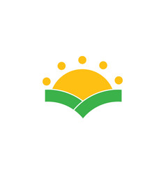 Sun And Green Field Dots Logo