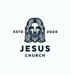 Head Jesus Christ Monoline Logo Design