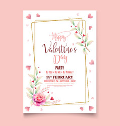 Watercolor Valentines Day Party Flyer