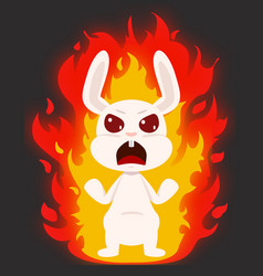 Angry Rabbit In Fire Emoji