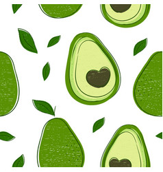 Avocado Hand Drawing Style Pattern