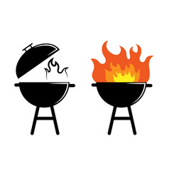 Barbecue Stove Logo With Fire