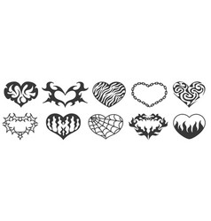 Neo Tribal Heart Tattoo Shapes Hot Flame Hearts