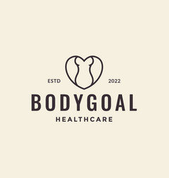 Line Love With Body Goal Logo Design Graphic