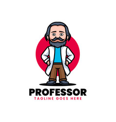 Logo Professor Mascot Cartoon Style