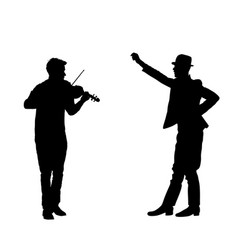 Man Playing Violin Czardas Dancer Folk Silhouette