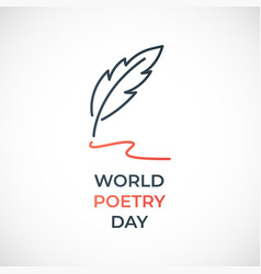 World Poetry Day March 21 Poster With Inkwell