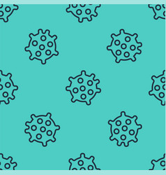 Black Line Bacteria Icon Isolated Seamless Pattern