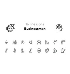 Businessman Line Icon Set