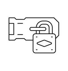 Door Padlock Line Icon