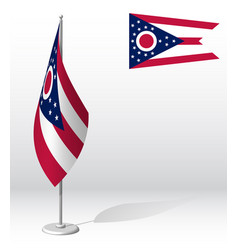 Flag Of American State Of Ohio On Flagpole