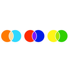 Intersecting Circles Colored Icon Merge Concept