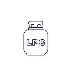 Lpg Tank Gas Cylinder Line Icon On White