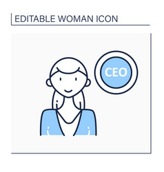 Ceo Woman Line Icon