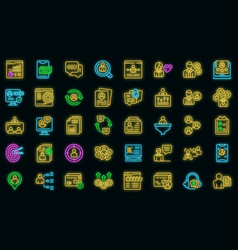 Know Your Client Icons Set Neon