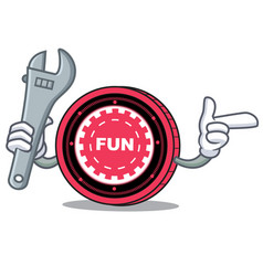 Mechanic Funfair Coin Mascot Cartoon