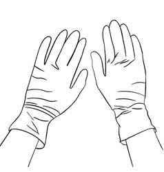 Sketch Of A Doctor S Hand In Gloves Doodle