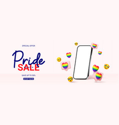 Horizontal Banner For Pride Month Sale Phone