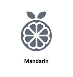 Mandarin Solid Icons Simple Stock Illus