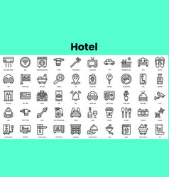 Set Of Hotel Icons Linear Style Icon Bundle