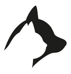 Dog And Cat Head Silhouette