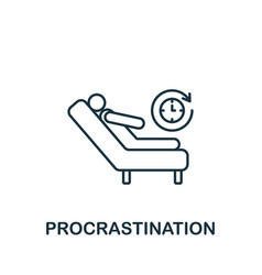 Procrastination Icon Monochrome Simple Human