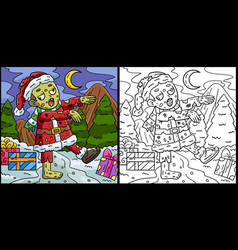 Zombie In Santa Outfit Coloring Page