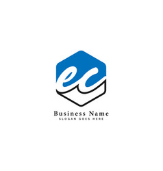 E C Ec Initial Letter Handwritten Signature Logo