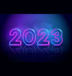 Purple Neon Tube Numbers 2023 New Year