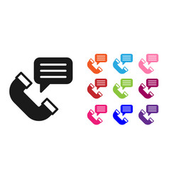 Black Telephone Conversation Icon Isolated