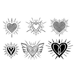 Hand Drawn Heart Shape Sketches