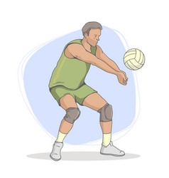 Hand Drawn Man Playing Volleyball