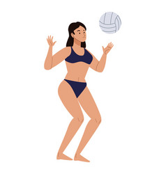 Happy Woman Volleyball Player