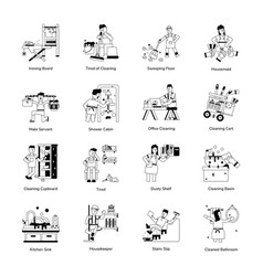 Pack Of House Cleaning Glyph Icons