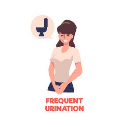 Woman Suffering From Frequent Urination Flat