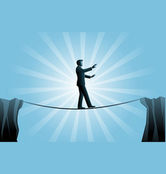 Business Concept Businessman Walking On Rope