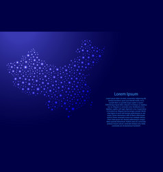 China Map From Blue And Glowing Space Stars