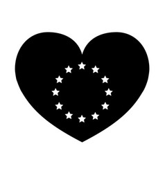 Flat European Union Flag Heart