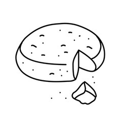 Milk Cheese Food Slice Line Icon