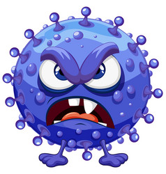 Purple Bacteria Germ Virus Monster Cartoon