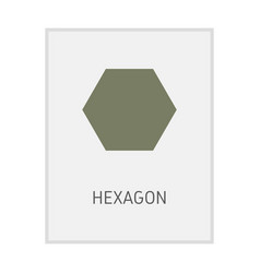 Hexagon Geometric Shape Flash Card Element Symbol