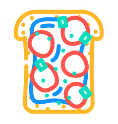 Sandwich Radish Color Icon